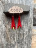 Aros Flor Larga Roja